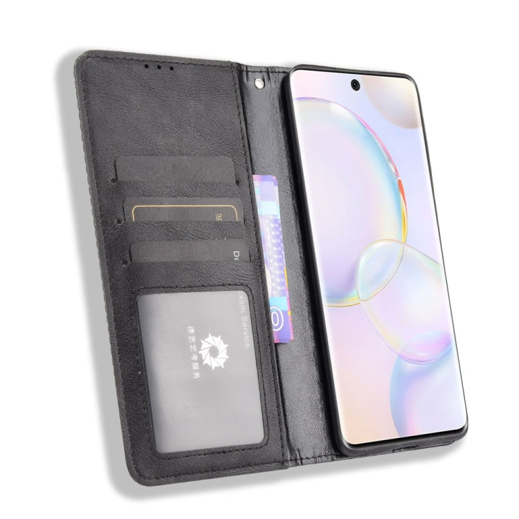 For Honor 50 Magnetic Buckle Retro Crazy Horse Texture Horizontal Flip Leather Case with Holder & Card Slots & Photo Frame