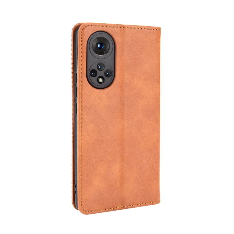 For Honor 50 Magnetic Buckle Retro Crazy Horse Texture Horizontal Flip Leather Case with Holder & Card Slots & Photo Frame