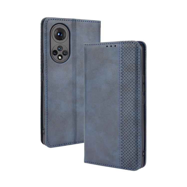 For Honor 50 Magnetic Buckle Retro Crazy Horse Texture Horizontal Flip Leather Case with Holder & Card Slots & Photo Frame