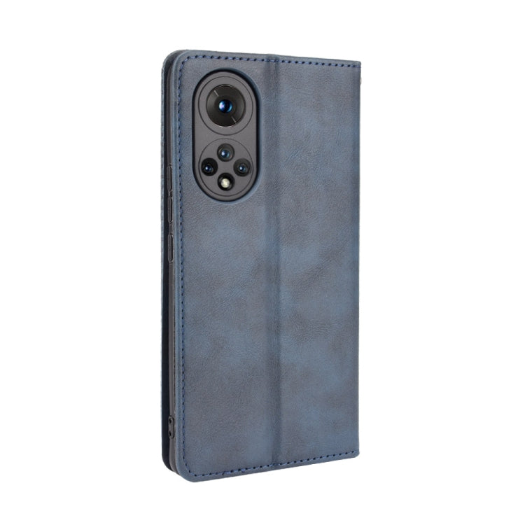 For Honor 50 Magnetic Buckle Retro Crazy Horse Texture Horizontal Flip Leather Case with Holder & Card Slots & Photo Frame