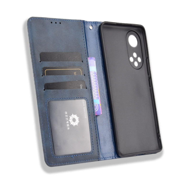 For Honor 50 Magnetic Buckle Retro Crazy Horse Texture Horizontal Flip Leather Case with Holder & Card Slots & Photo Frame