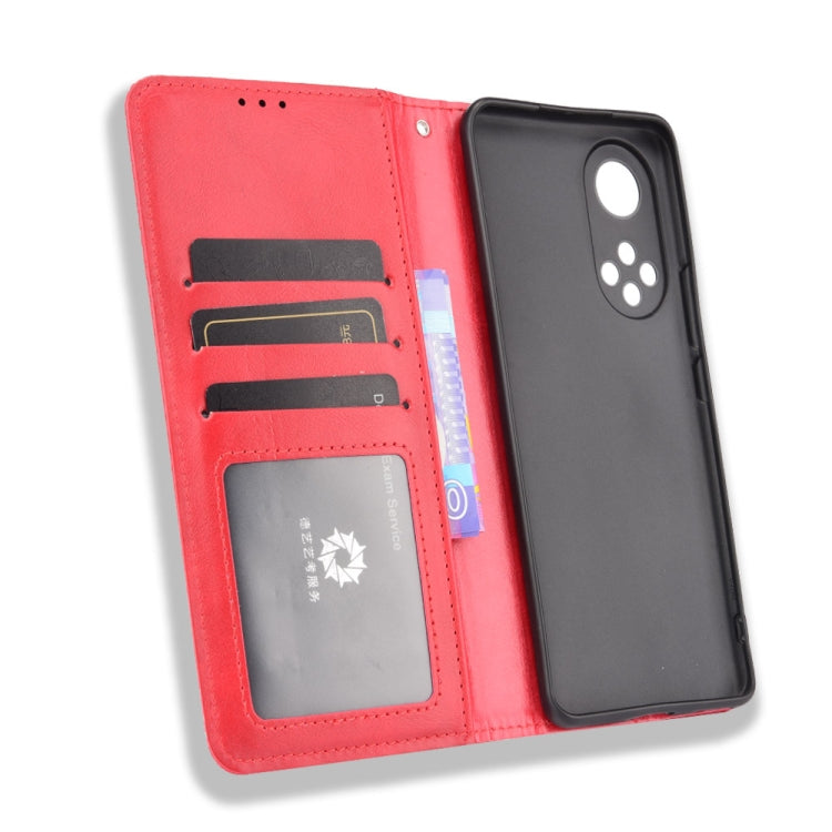 For Honor 50 Magnetic Buckle Retro Crazy Horse Texture Horizontal Flip Leather Case with Holder & Card Slots & Photo Frame