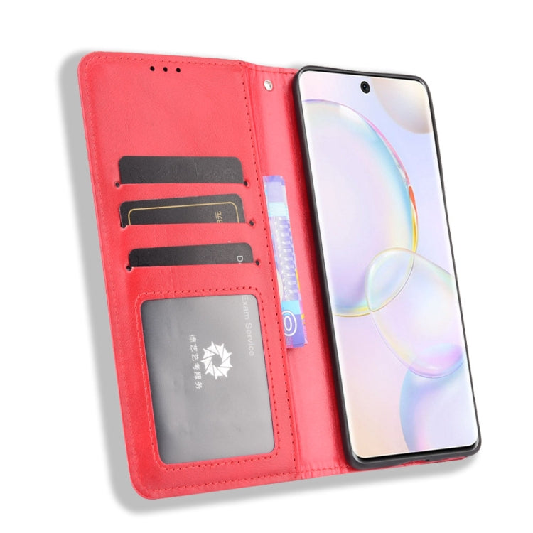 For Honor 50 Magnetic Buckle Retro Crazy Horse Texture Horizontal Flip Leather Case with Holder & Card Slots & Photo Frame