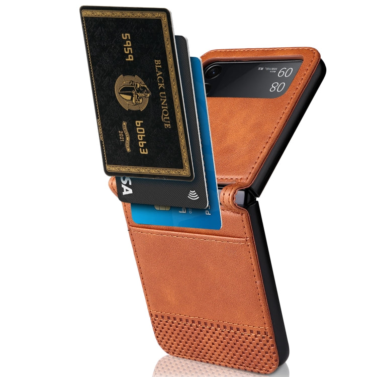 For Samsung Galaxy Z Flip3 5G Retro Crazy Horse Texture Leather Case with Card Slots