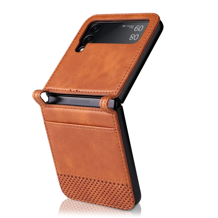For Samsung Galaxy Z Flip3 5G Retro Crazy Horse Texture Leather Case with Card Slots