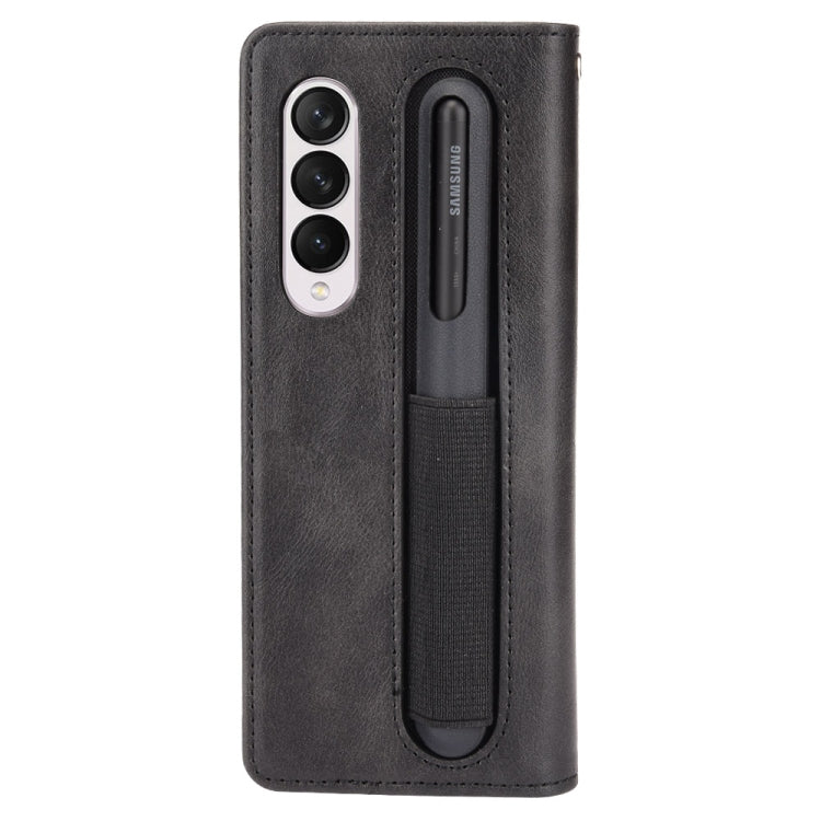 For Samsung Galaxy Z Fold3 5G Retro Crazy Horse Texture Horizontal Flip Leather Case with Pen Slot