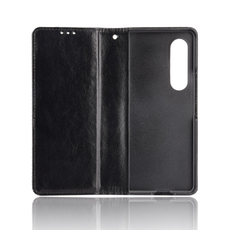 For Samsung Galaxy Z Fold3 5G Retro Crazy Horse Texture Horizontal Flip Leather Case with Pen Slot