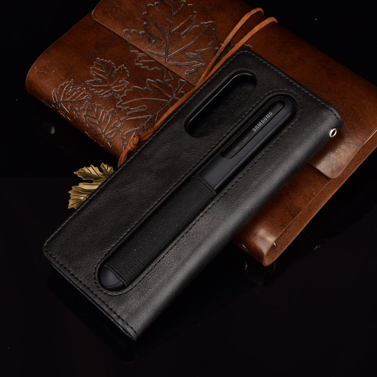 For Samsung Galaxy Z Fold3 5G Retro Crazy Horse Texture Horizontal Flip Leather Case with Pen Slot