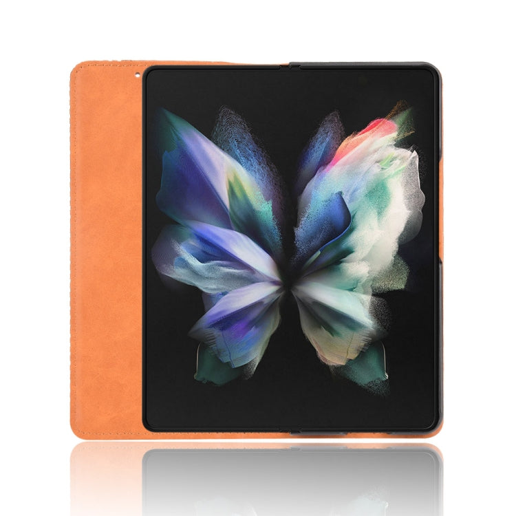 For Samsung Galaxy Z Fold3 5G Retro Crazy Horse Texture Horizontal Flip Leather Case with Pen Slot
