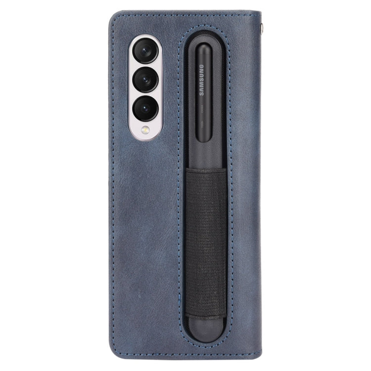 For Samsung Galaxy Z Fold3 5G Retro Crazy Horse Texture Horizontal Flip Leather Case with Pen Slot