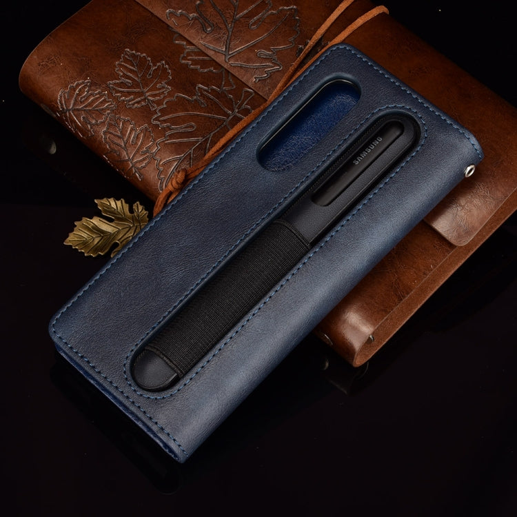 For Samsung Galaxy Z Fold3 5G Retro Crazy Horse Texture Horizontal Flip Leather Case with Pen Slot