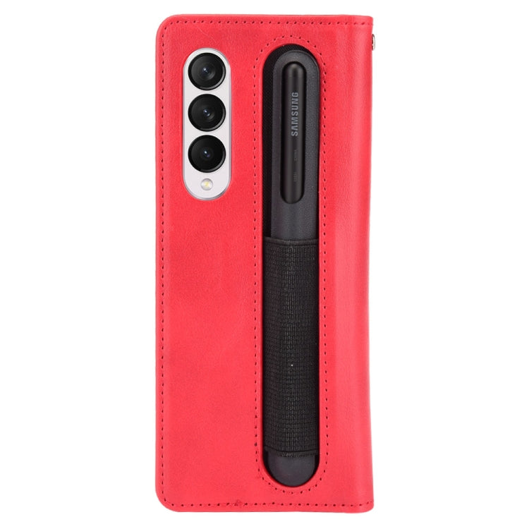 For Samsung Galaxy Z Fold3 5G Retro Crazy Horse Texture Horizontal Flip Leather Case with Pen Slot
