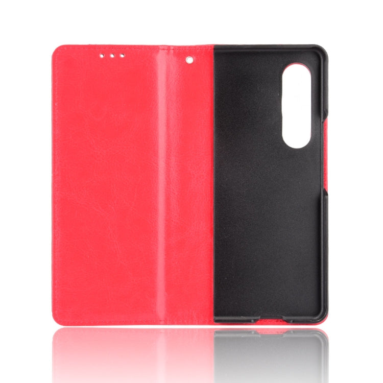 For Samsung Galaxy Z Fold3 5G Retro Crazy Horse Texture Horizontal Flip Leather Case with Pen Slot