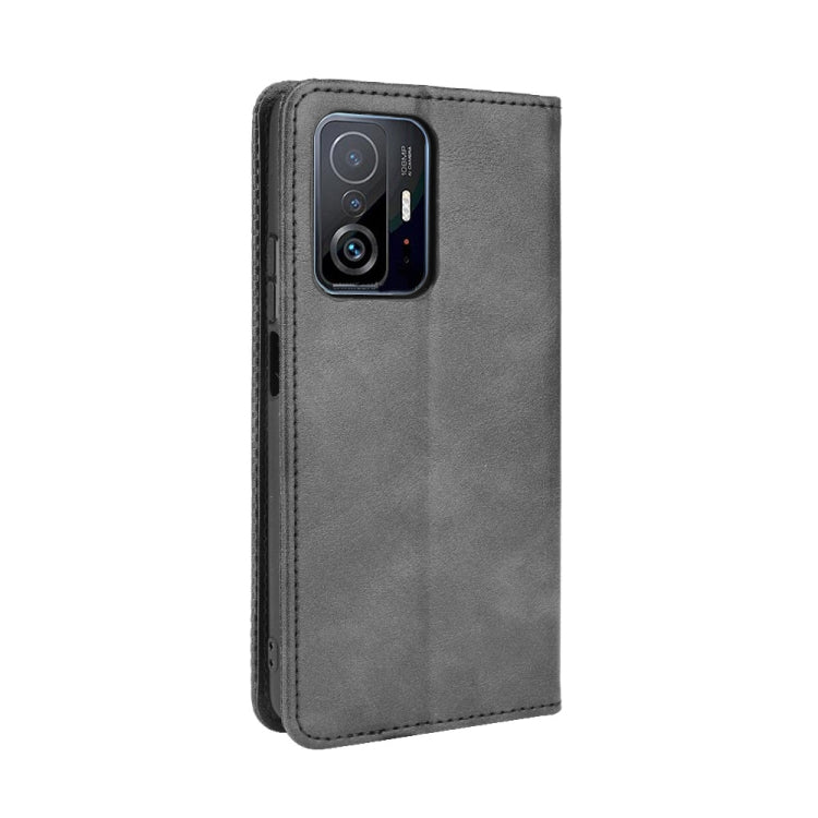 For Xiaomi Mi 11T / 11T Pro Magnetic Buckle Retro Crazy Horse Texture Horizontal Flip Leather Case with Holder & Card Slots & Photo Frame