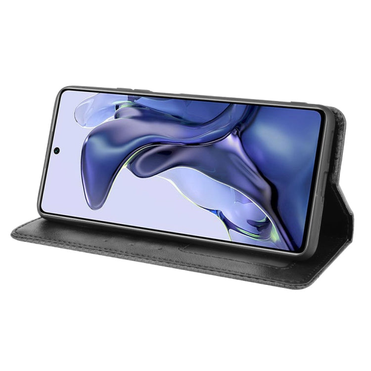 For Xiaomi Mi 11T / 11T Pro Magnetic Buckle Retro Crazy Horse Texture Horizontal Flip Leather Case with Holder & Card Slots & Photo Frame