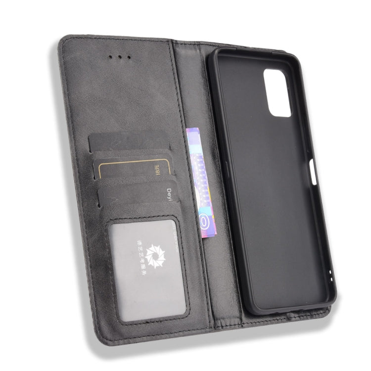 For Umidigi A11 Pro Max Magnetic Buckle Retro Crazy Horse Texture Horizontal Flip Leather Case with Holder & Card Slots & Photo Frame
