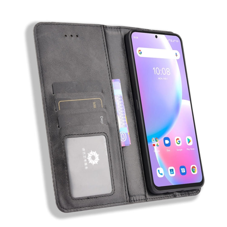 For Umidigi A11 Pro Max Magnetic Buckle Retro Crazy Horse Texture Horizontal Flip Leather Case with Holder & Card Slots & Photo Frame