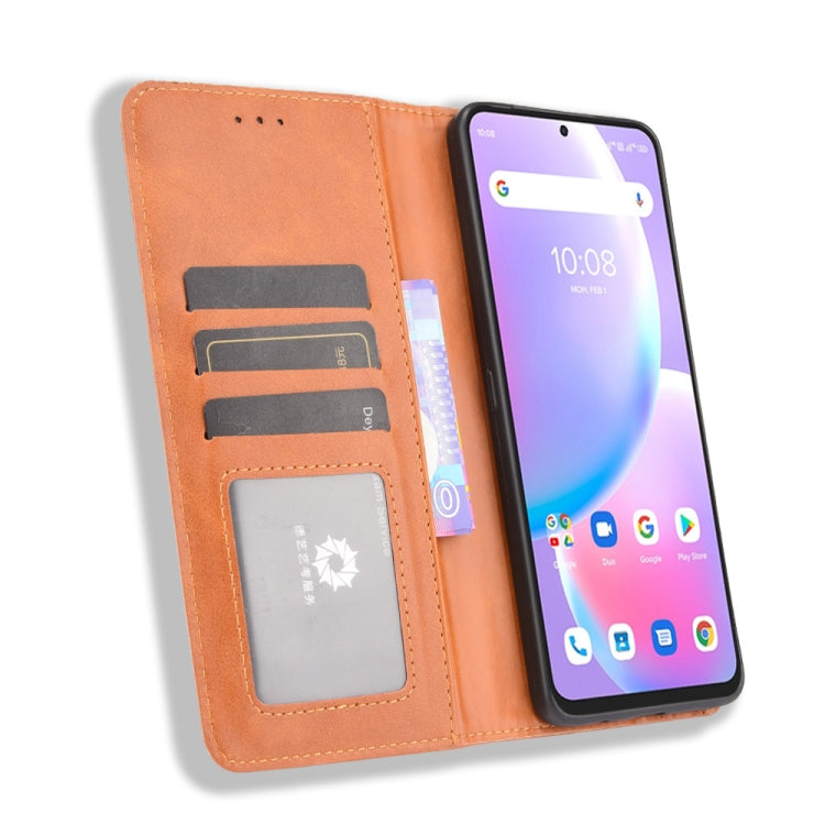 For Umidigi A11 Pro Max Magnetic Buckle Retro Crazy Horse Texture Horizontal Flip Leather Case with Holder & Card Slots & Photo Frame