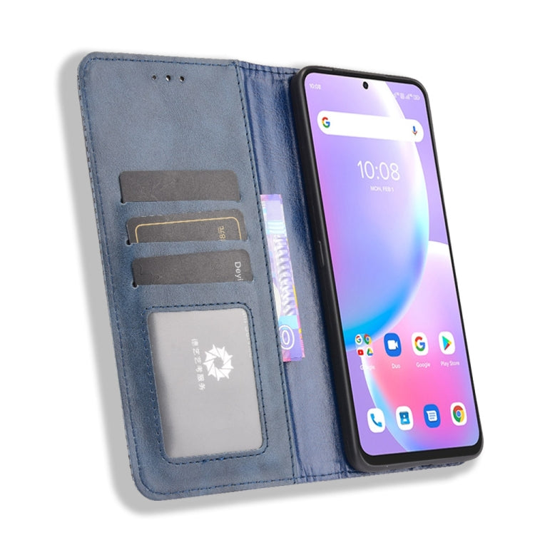 For Umidigi A11 Pro Max Magnetic Buckle Retro Crazy Horse Texture Horizontal Flip Leather Case with Holder & Card Slots & Photo Frame