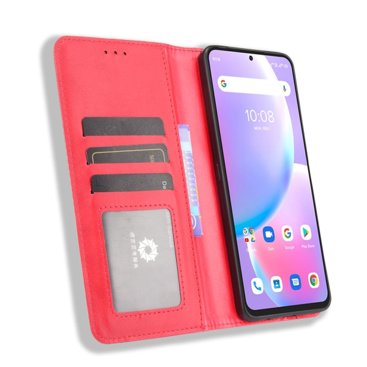 For Umidigi A11 Pro Max Magnetic Buckle Retro Crazy Horse Texture Horizontal Flip Leather Case with Holder & Card Slots & Photo Frame