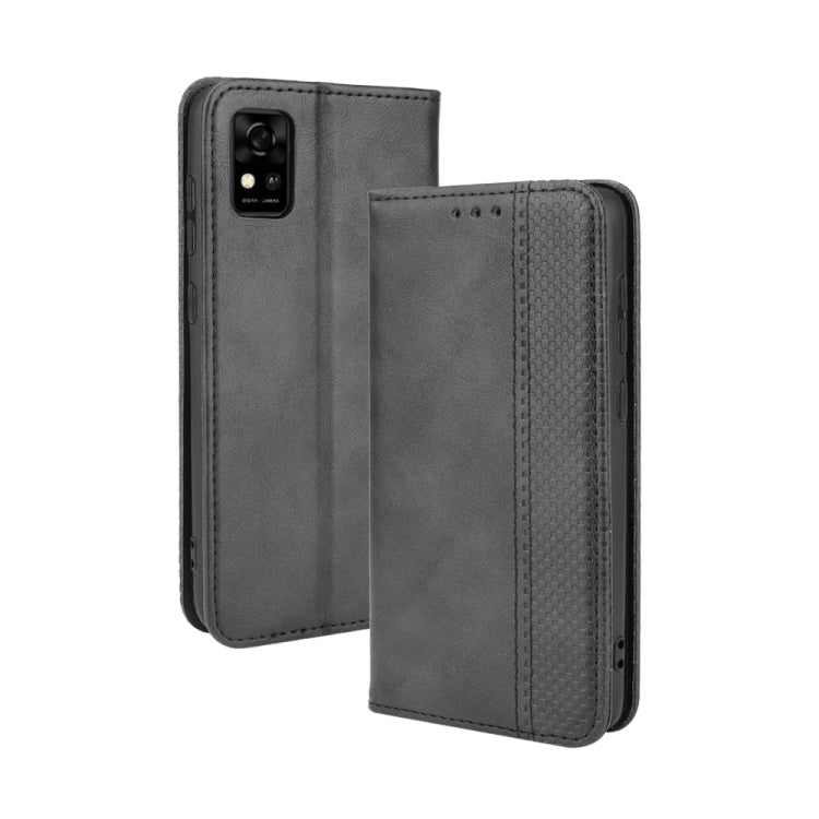 For ZTE Blade A31 Magnetic Buckle Retro Crazy Horse Texture Horizontal Flip Leather Case with Holder & Card Slots & Photo Frame