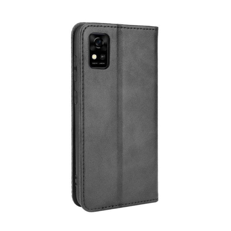 For ZTE Blade A31 Magnetic Buckle Retro Crazy Horse Texture Horizontal Flip Leather Case with Holder & Card Slots & Photo Frame
