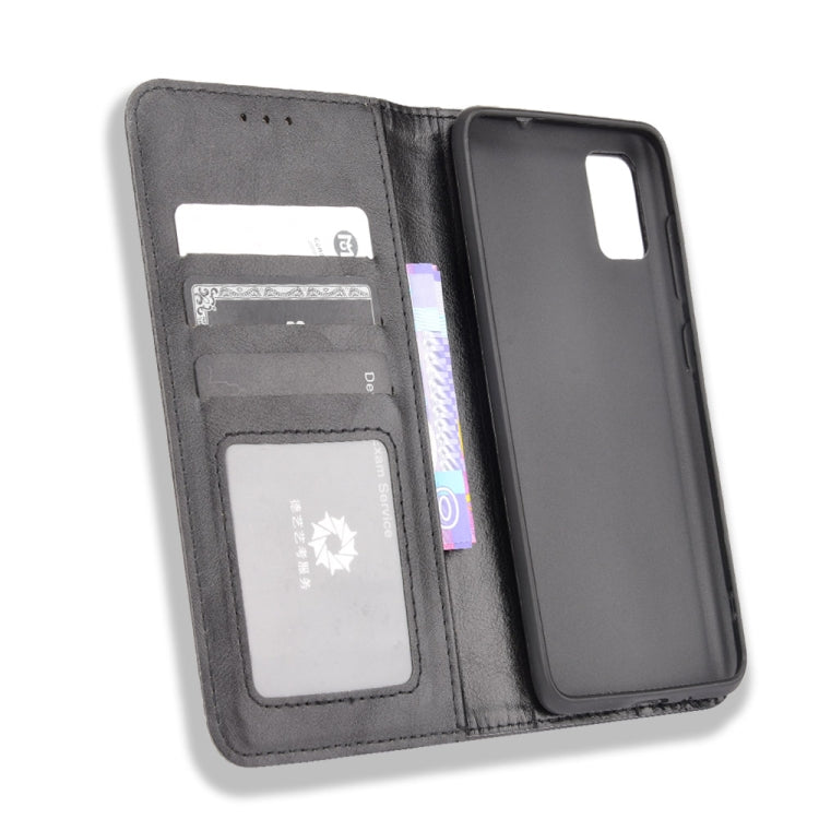For ZTE Blade A31 Magnetic Buckle Retro Crazy Horse Texture Horizontal Flip Leather Case with Holder & Card Slots & Photo Frame