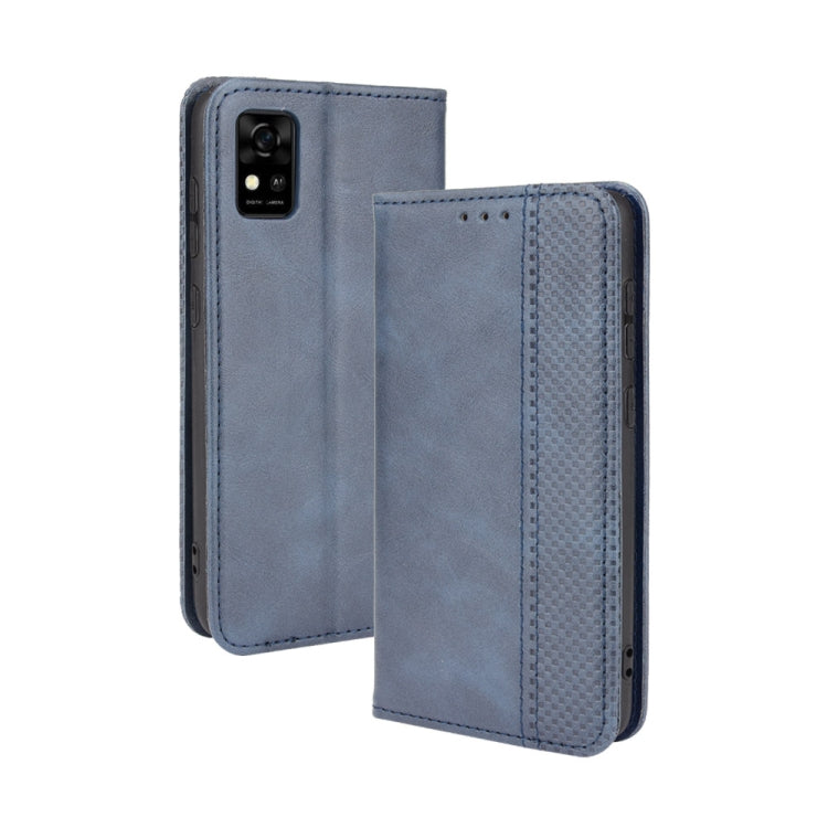 For ZTE Blade A31 Magnetic Buckle Retro Crazy Horse Texture Horizontal Flip Leather Case with Holder & Card Slots & Photo Frame