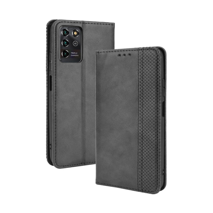 For ZTE Blade V30 Vita / V2022 Magnetic Buckle Retro Crazy Horse Texture Horizontal Flip Leather Case with Holder & Card Slots & Photo Frame