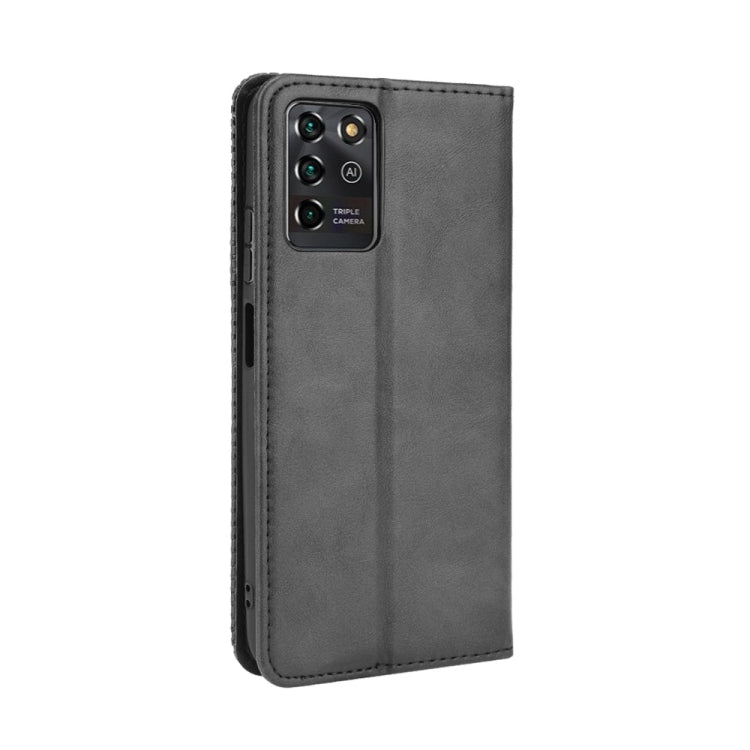 For ZTE Blade V30 Vita / V2022 Magnetic Buckle Retro Crazy Horse Texture Horizontal Flip Leather Case with Holder & Card Slots & Photo Frame
