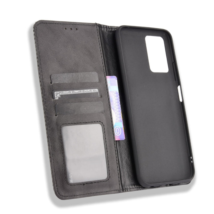 For ZTE Blade V30 Vita / V2022 Magnetic Buckle Retro Crazy Horse Texture Horizontal Flip Leather Case with Holder & Card Slots & Photo Frame