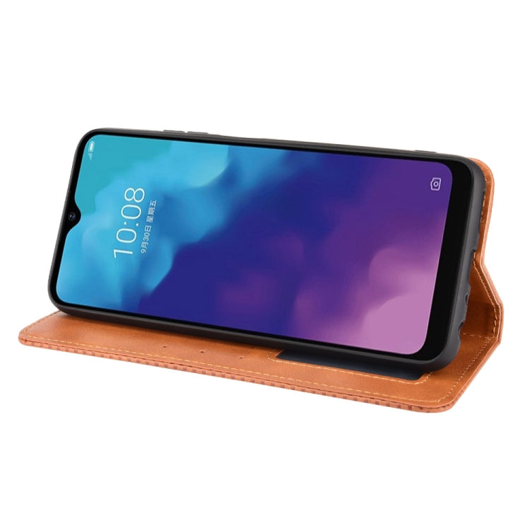 For ZTE Blade V30 Vita / V2022 Magnetic Buckle Retro Crazy Horse Texture Horizontal Flip Leather Case with Holder & Card Slots & Photo Frame