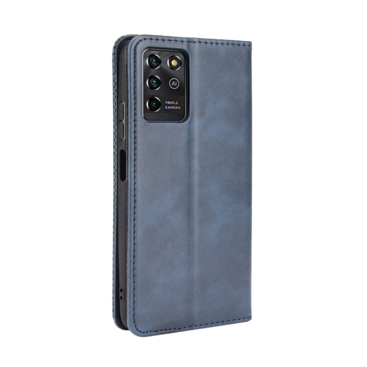 For ZTE Blade V30 Vita / V2022 Magnetic Buckle Retro Crazy Horse Texture Horizontal Flip Leather Case with Holder & Card Slots & Photo Frame