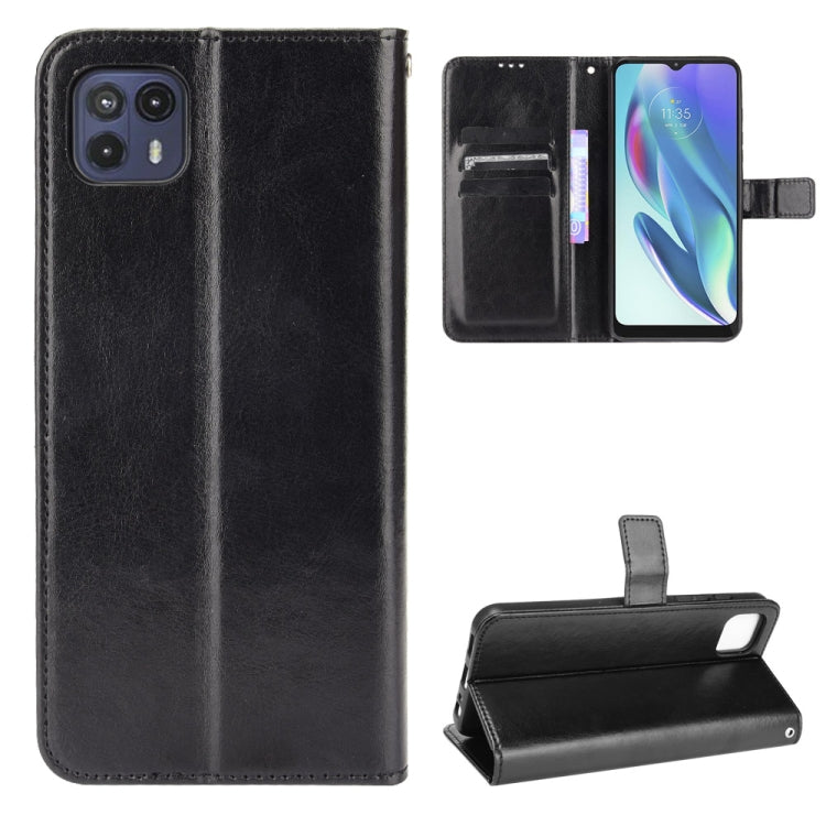 For Motorola Moto G50 5G Crazy Horse Texture Horizontal Flip Leather Case with Holder & Card Slots & Lanyard