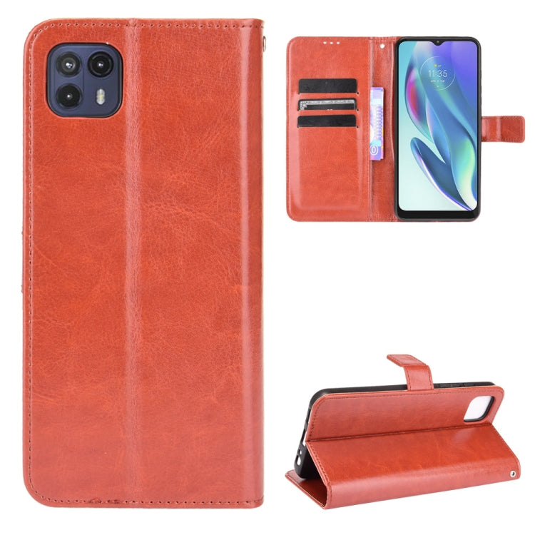 For Motorola Moto G50 5G Crazy Horse Texture Horizontal Flip Leather Case with Holder & Card Slots & Lanyard