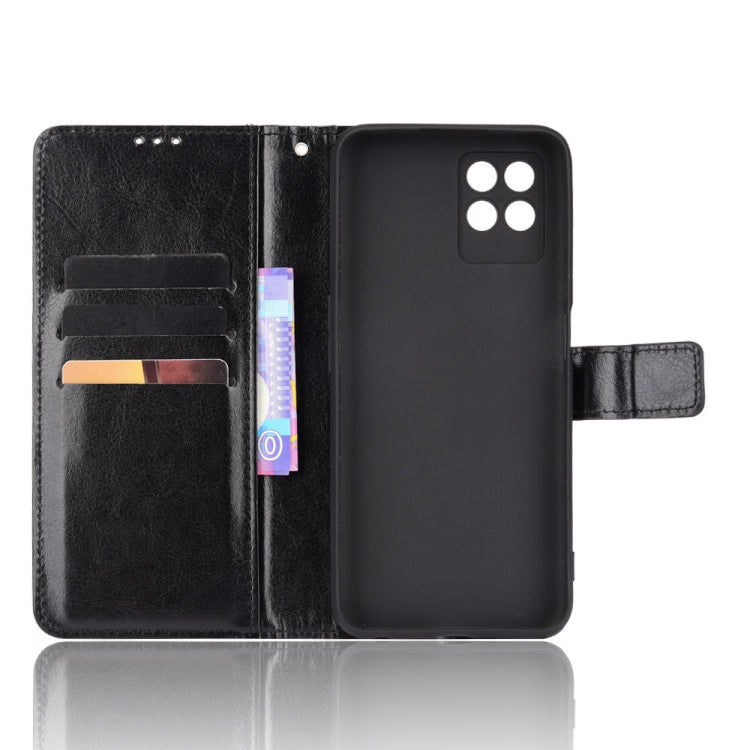 For OPPO Realme 8i Crazy Horse Texture Horizontal Flip Leather Case with Holder & Card Slots & Lanyard