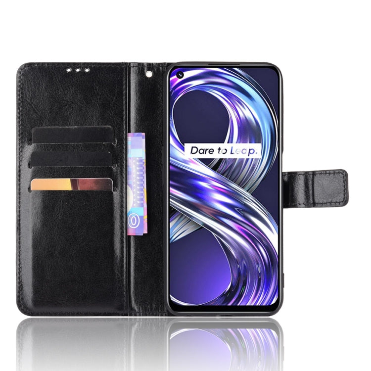 For OPPO Realme 8i Crazy Horse Texture Horizontal Flip Leather Case with Holder & Card Slots & Lanyard