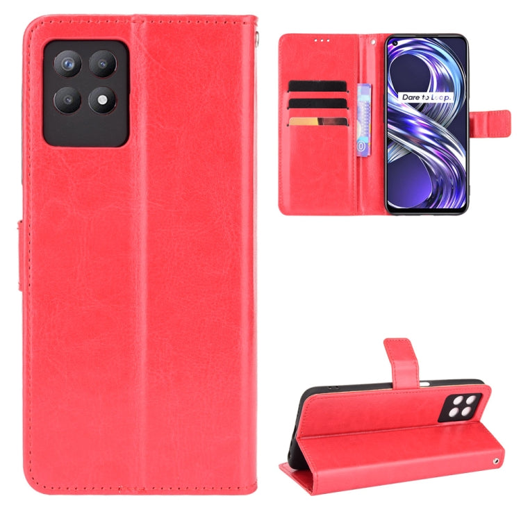 For OPPO Realme 8i Crazy Horse Texture Horizontal Flip Leather Case with Holder & Card Slots & Lanyard