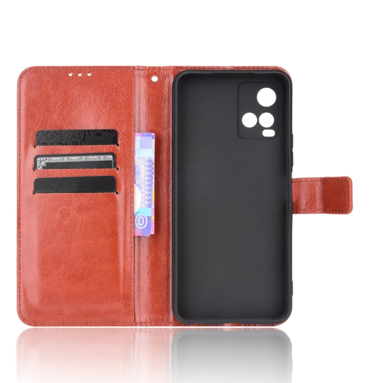 For vivo Y33s / Y21 / Y21s Crazy Horse Texture Horizontal Flip Leather Case with Holder & Card Slots & Lanyard