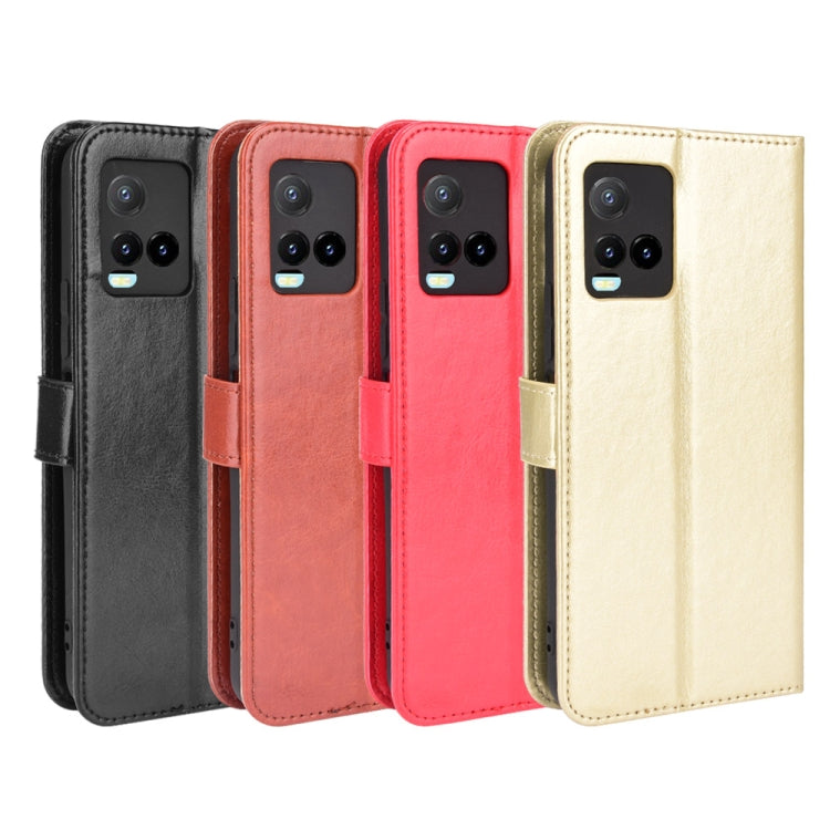 For vivo Y33s / Y21 / Y21s Crazy Horse Texture Horizontal Flip Leather Case with Holder & Card Slots & Lanyard