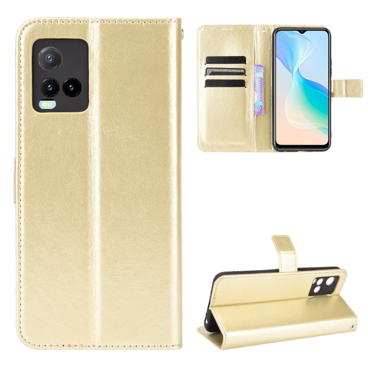 For vivo Y33s / Y21 / Y21s Crazy Horse Texture Horizontal Flip Leather Case with Holder & Card Slots & Lanyard