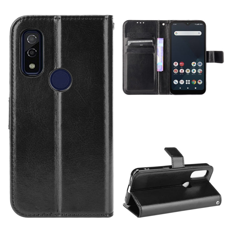 For Fujitsu Arrows WE Crazy Horse Texture Horizontal Flip Leather Case with Holder & Card Slots & Lanyard