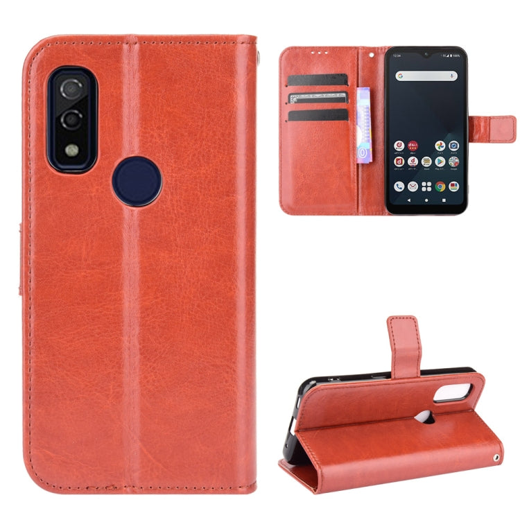For Fujitsu Arrows WE Crazy Horse Texture Horizontal Flip Leather Case with Holder & Card Slots & Lanyard