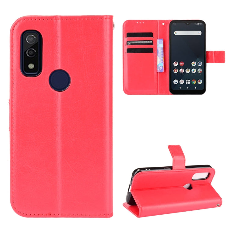 For Fujitsu Arrows WE Crazy Horse Texture Horizontal Flip Leather Case with Holder & Card Slots & Lanyard