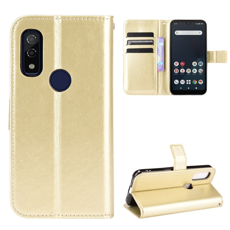 For Fujitsu Arrows WE Crazy Horse Texture Horizontal Flip Leather Case with Holder & Card Slots & Lanyard
