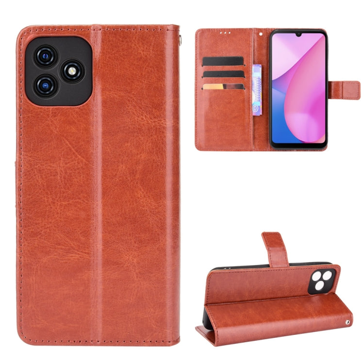 For Blackview Oscal C20 Crazy Horse Texture Horizontal Flip Leather Case with Holder & Card Slots & Lanyard