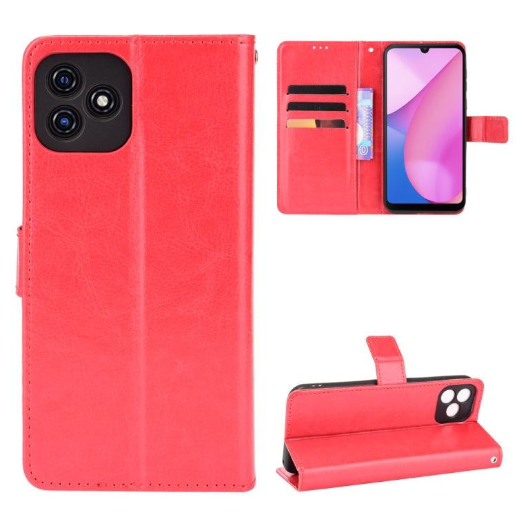 For Blackview Oscal C20 Crazy Horse Texture Horizontal Flip Leather Case with Holder & Card Slots & Lanyard