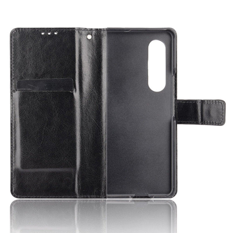 For Samsung Galaxy Z Fold3 5G Crazy Horse Texture Horizontal Flip Leather Case with Pen Slot & Lanyard