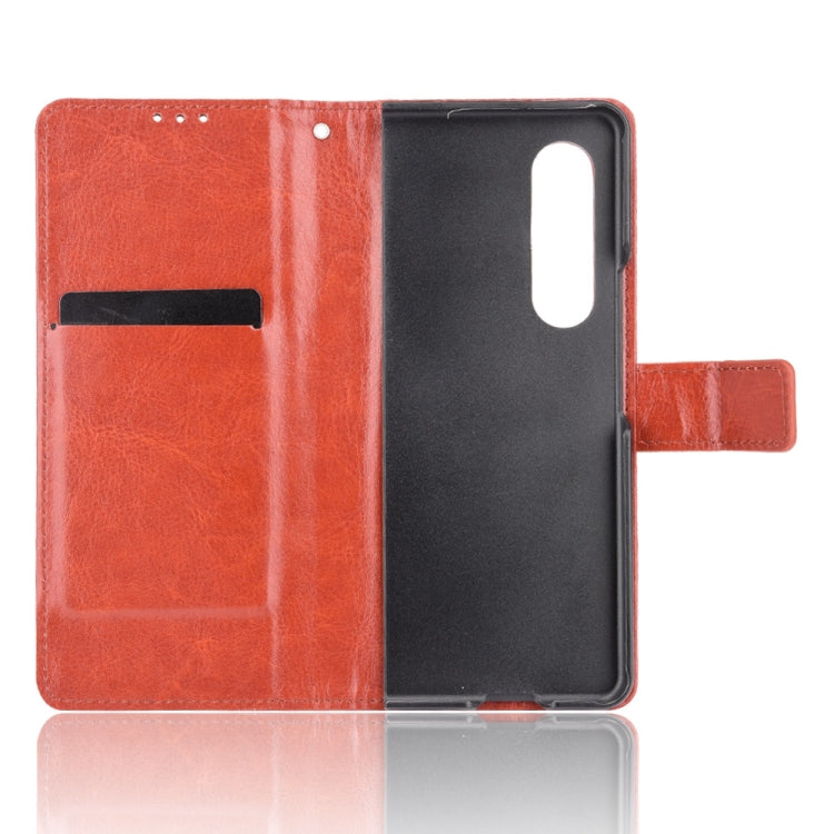 For Samsung Galaxy Z Fold3 5G Crazy Horse Texture Horizontal Flip Leather Case with Pen Slot & Lanyard