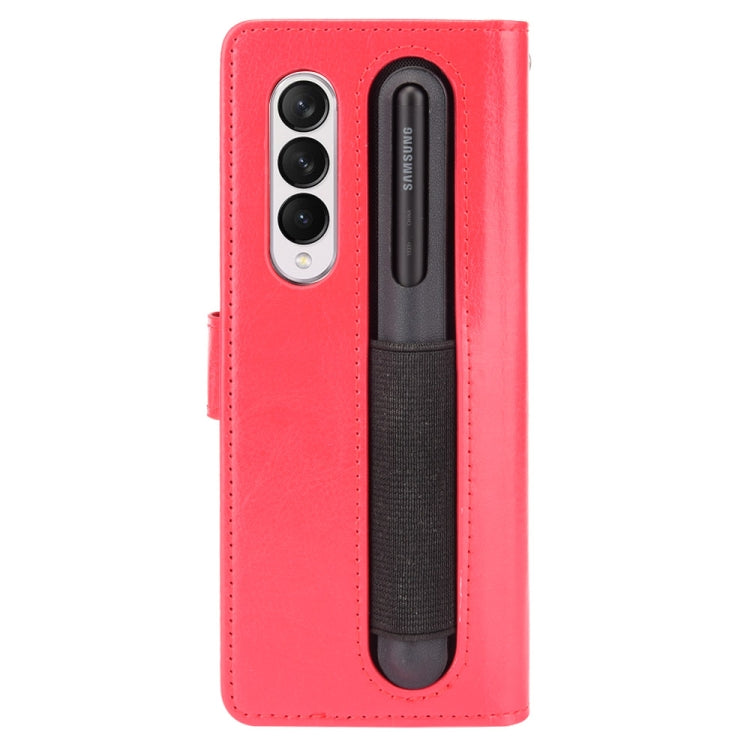 For Samsung Galaxy Z Fold3 5G Crazy Horse Texture Horizontal Flip Leather Case with Pen Slot & Lanyard
